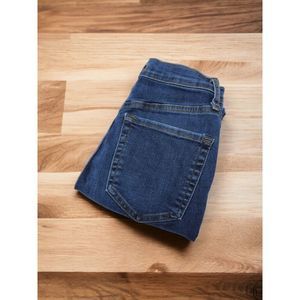 FREE PEOPLE Skinny Jeans Distressed Blue Mid-Rise Stretch Size 25 Regular Modern